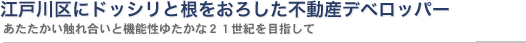 江戸川区にドッシリと根をおろした不動産デベロッパー